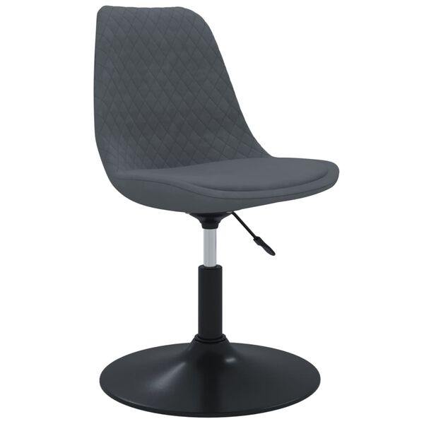 vidaXL drejelige spisebordsstole 6 stk. velour m&oslash;rkegr&aring;