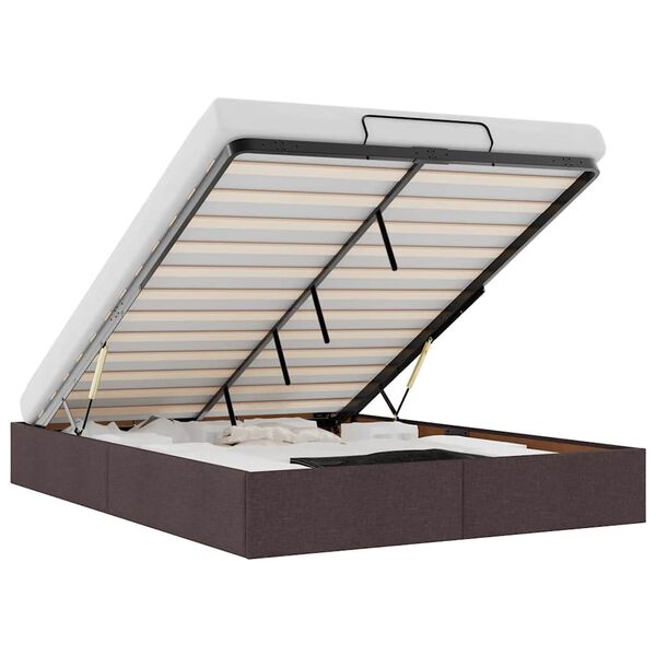 vidaXL osmannisk sengeramme uden madras 140x190 cm stof m&oslash;rkebrun