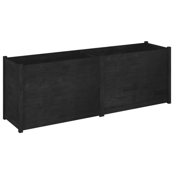 vidaXL plantekasse 200x50x70 cm massivt fyrretræ sort