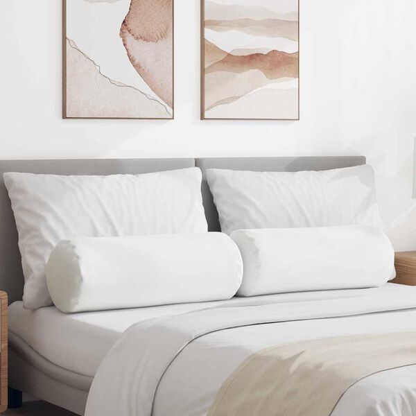 vidaXL Bolsterpuder 2 pcs Hvid &Oslash; 25 x 70 cm Stof