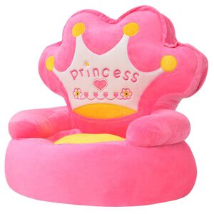 vidaXL b&oslash;rnestol i plys princess pink