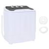 vidaXL Mini vaskemaskine med twin tub 3,6 kg Sort og Hvid