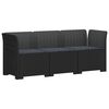 vidaXL 3-personers havensofa med puder i rattanlook PP Antracit