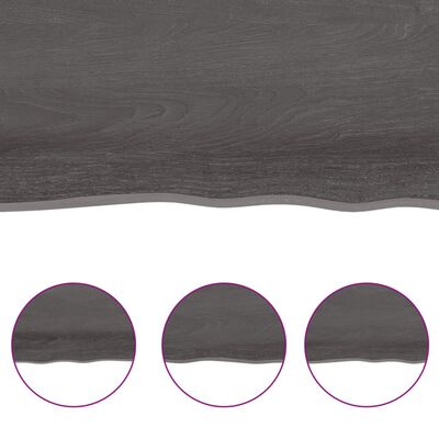 vidaXL bordplade til badeværelse 60x60x(2-6) cm massivt træ mørkebrun