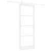 vidaXL Skyded&oslash;r 83 x 211 cm Massivt fyrretr&aelig; og glas Hvid