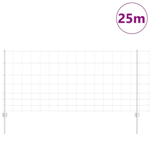 vidaXL Hegn med post S&oslash;lv 1 x 25 m St&aring;l