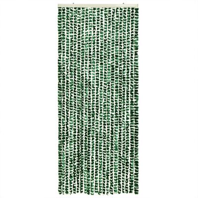 vidaXL flueforhæng 56x200 cm chenille grøn og hvid