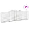 vidaXL buede gabionkurve 9 stk. 400x50x120/140 cm galvaniseret jern