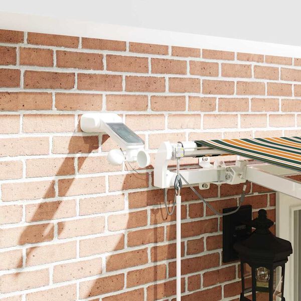 vidaXL Utr&aelig;kkelig Markise Gr&oslash;n og Gul 400 &times; 300 cm Stof og Metal