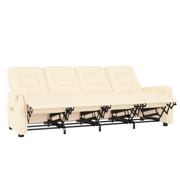 vidaXL 4-personers massagestol kunstl&aelig;der cremefarvet