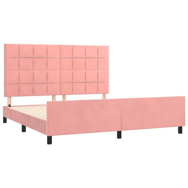vidaXL sengeramme med sengegavl 160x200 cm fl&oslash;jl pink