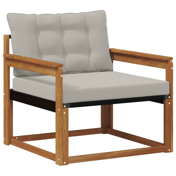 vidaXL Udend&oslash;rs sofagruppe Massiv akacietr&aelig; og Textilene Naturfarvet