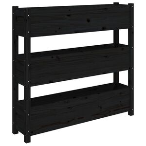 vidaXL plantekasse 112x25x104,5 cm massivt fyrretr&aelig; sort