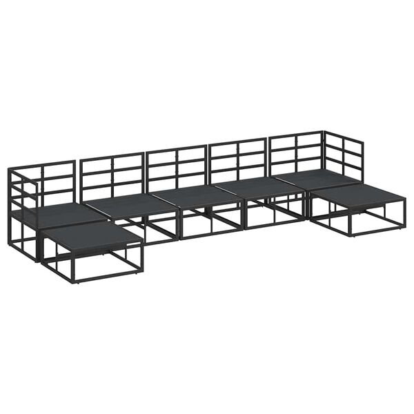 vidaXL Havesofa S&aelig;t med pude Sort Aluminium