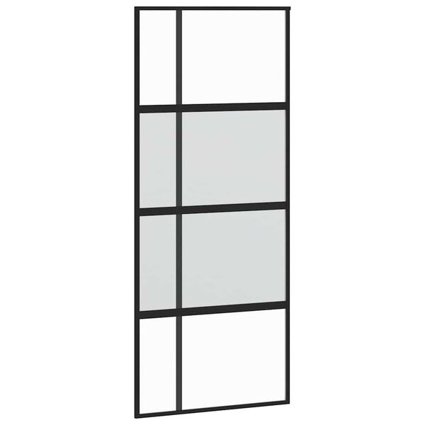 vidaXL skyded&oslash;r 90x205 cm h&aelig;rdet glas og aluminium sort