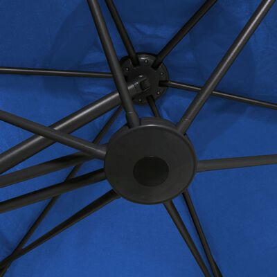 vidaXL udendørsparasol med stålstang 300 cm azurblå