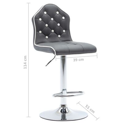 vidaXL barstole 2 stk. kunstlæder grå