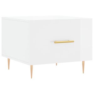 vidaXL sofabord 50x50x40 cm konstrueret tr&aelig; hvid h&oslash;jglans