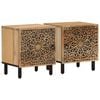 vidaXL sengeborde 2 stk. 40x33x46 cm massivt mangotr&aelig;