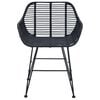 vidaXL Spisestuestol 2 pcs Sort 55 x 50 x 74 cm Rattan og Jern