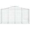 vidaXL buede gabionkurve 8 stk. 200x50x100/120 cm galvaniseret jern