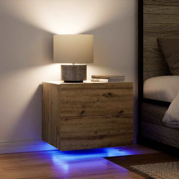 vidaXL Natskab Artisan Egetr&aelig; 50 x 39 x 41 cm Konstrueret tr&aelig;