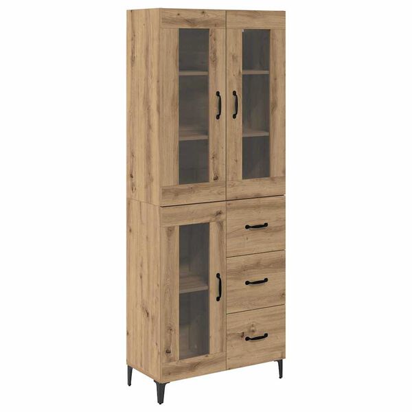 vidaXL Highboard Artisan Egetr&aelig; 69,5 x 34 x 180 cm Konstrueret tr&aelig;