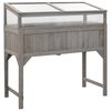 vidaXL h&oslash;jbed med drivhus 110x54x120 cm massivt grantr&aelig;