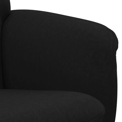 vidaXL lænestol med fodskammel fløjl sort