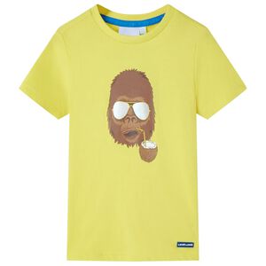 Kort&aelig;rmet T-shirt til b&oslash;rn str. 92 gul