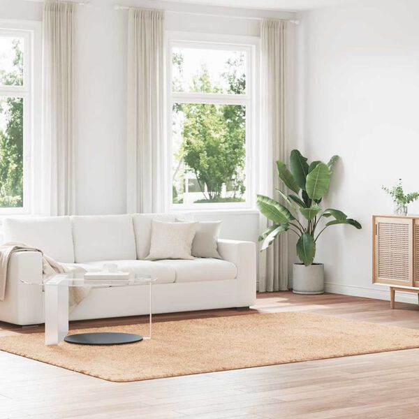 vidaXL shaggy gulvt&aelig;ppe NAVARRA 200x290 cm h&oslash;je luv polyester beige