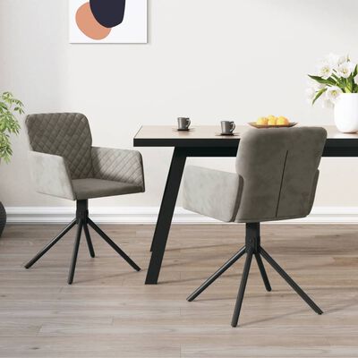 vidaXL drejelige spisebordsstole 2 stk. fløjl lysegrå
