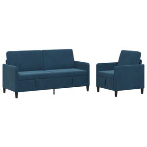 vidaXL Sofa s&aelig;t med opbevaring 2 stk. Bl&aring; Polyester