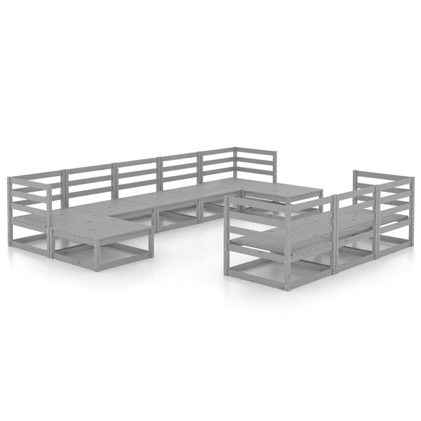 vidaXL lounges&aelig;t til haven 10 dele massivt fyrretr&aelig;