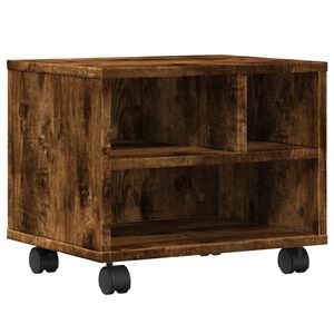 vidaXL printerstativ med hjul 41x32x34,5 cm r&oslash;get egetr&aelig;sfarve