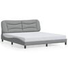 vidaXL sengeramme uden madras Hvar 180x200 cm stof lysegr&aring;