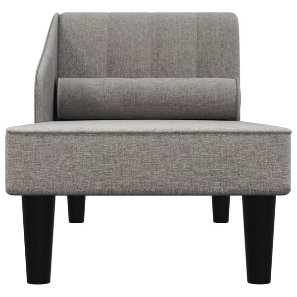 vidaXL chaiselong med bolster fl&oslash;jl lysegr&aring;