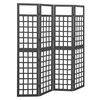 vidaXL 4-panels rumdeler/espalier 161x180 cm massivt grantr&aelig; sort