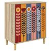 vidaXL Skuffeskab ESSEN Solblomstprint 66 x 36,5 x 75 cm Sonoma-eg