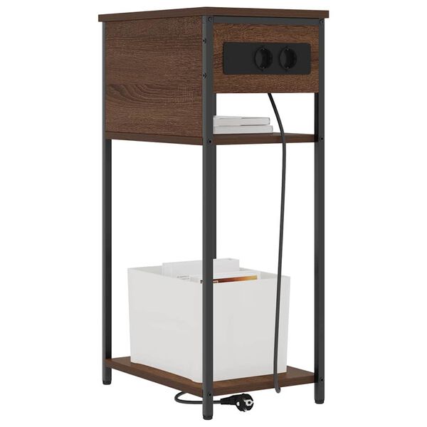 vidaXL Natskab Brun eg 41 x 28 x 76 cm Konstrueret tr&aelig;