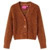 vidaXL Strikket cardigan til b&oslash;rn str. 92 cognacfarvet