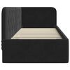 vidaXL Hjørnesengramme med hovedgærde Sort 80 x 200 cm Fløjl