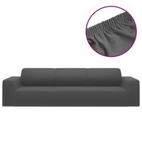 vidaXL elastisk 4-personers sofabetræk polyesterjersey antracitgrå