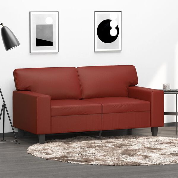vidaXL 2-personers sofa 120 cm kunstl&aelig;der vinr&oslash;d