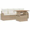 vidaXL Havesofa S&aelig;t 5 stk. Beige Poly rattan