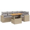 vidaXL sofas&aelig;t til haven 6 dele med hynder polyrattan beige