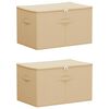 vidaXL Opbevaringskasse 2 pcs Cremefarvet 55 x 35 x 32 cm