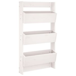 vidaXL plantev&aelig;g 60x18,5x110 cm 3 niveauer massivt fyrretr&aelig; hvid
