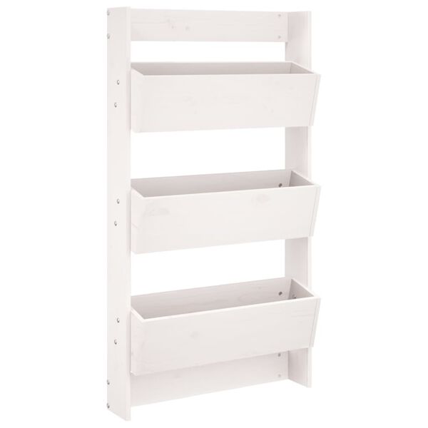 vidaXL plantev&aelig;g 60x18,5x110 cm 3 niveauer massivt fyrretr&aelig; hvid