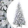 vidaXL Kunstigt b&oslash;jelig juletr&aelig; snefl&oslash;jtet Hvid 210 cm PVC, PE og St&aring;l